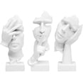 thumbnail image 1 of No Hear No See No Speak White Abstract Thinker Statue Set, Silence is Gold Modern Resin Art Decorative Objects for Home and Office Desktop, White A-41 Design, 1 of 4