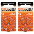 thumbnail image 2 of HearClear Size 13 Zinc Air Hearing Aid Batteries (Orange Tab) – 30 Pack, 1.45V 2 of 4