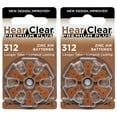 thumbnail image 1 of HearClear Size 312 Zinc Air 1.45V Hearing Aid Batteries Brown Tab (12 Pack), 1 of 7