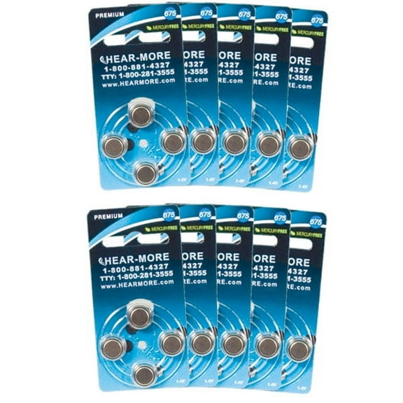 HearMore Hearing Aid Batteries- Size 675- Ctn-40