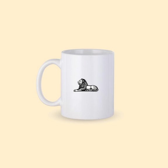 Lion Coffee Mug, Cute Lion Pernalized Mug, Elegant Lion Lover Coffee Cup, Lion Mug, Gift Him, Gift Lion Friend Co-worker.