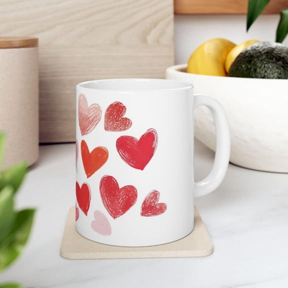 Heareramic Coffee Mug, Couples Gift, Vaine's Day Drinkware.