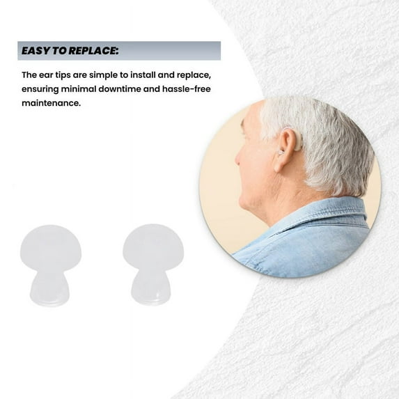 Hearing Aid Ear Tips, Universal Replacement Tips for Hearing Aids Earplugs, Comfortable Fit and Improved Sound Medium