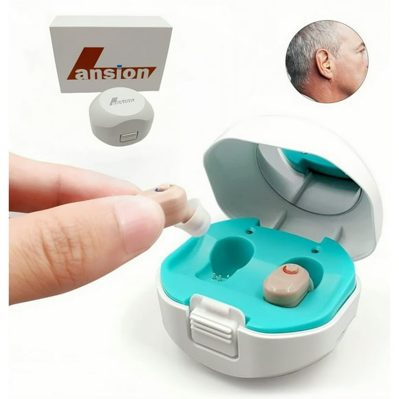 Hearing Aids for Senior with Noise Cancelling,Rechargeable Mini Hearing Amplifier,Portable Hearing Amplifier TV Earbuds With Portable Charging Box?Suitable for Adults, Elderly, Children