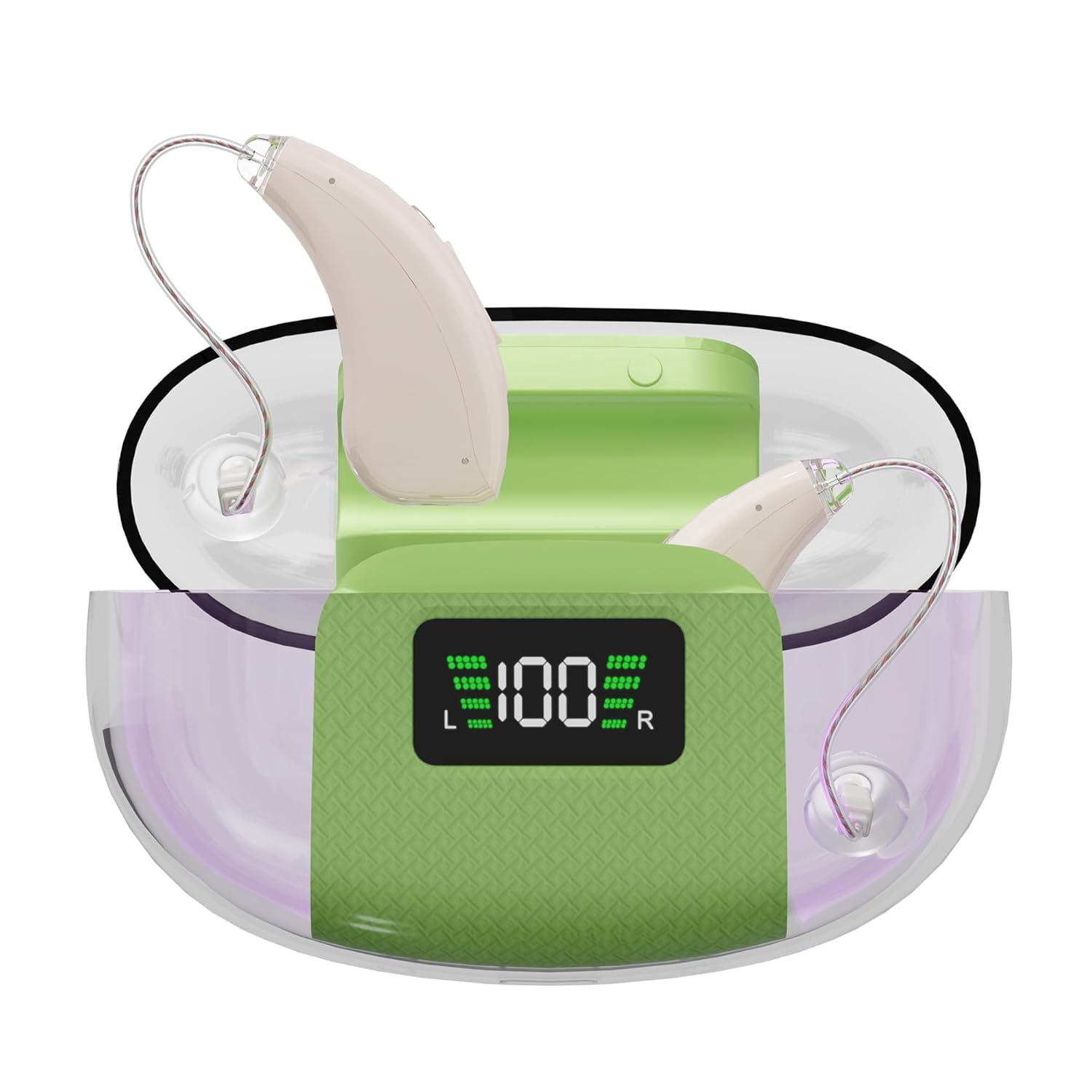 Hearing Aids for Seniors and Adults - Rechargeable Hearing Amplifiers with Noise Canceling Invisible Hearing Aid With Portable Charging Case and Button Volume Control