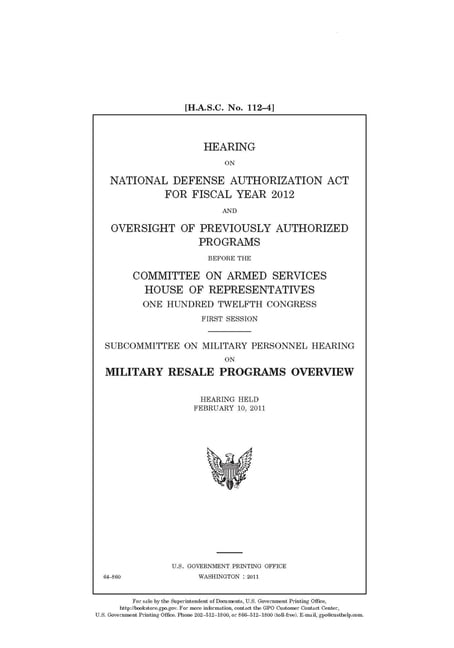 Hearing On National Defense Authorization Act For Fiscal Year 2012 And ...