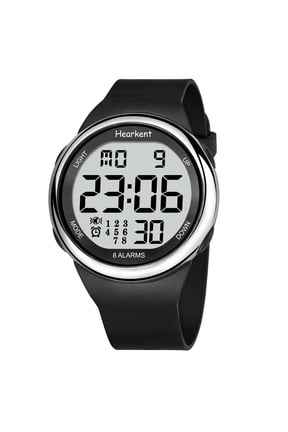 8 Alarms and Vibrations Watch Medication Reminder for Deaf or Senior-Friendly Big Number Digital 50m Waterproof Watch