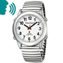 Hearkent Atomic American English Talking Watch Stainless Steel Stretch Band Best Gift for Senior,Visually Impaired or Blind People