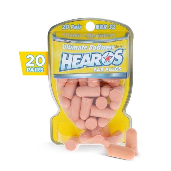 HEAROS Ultimate Softness Ear Plugs, Soft Foam Sleep Ear Plugs for Noise Reduction, NRR 32, 20 pairs