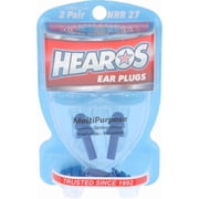 HEAROS Multi-Purpose Silicone Ear Plugs, Noise Cancelling Ear Plugs for Hearing Protection, 2 pairs