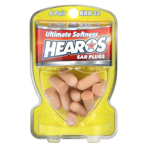 Hearos NRR 32 Ear Plugs Ultimate Softness Noise Reduction EZ Grip Design 6 Pairs