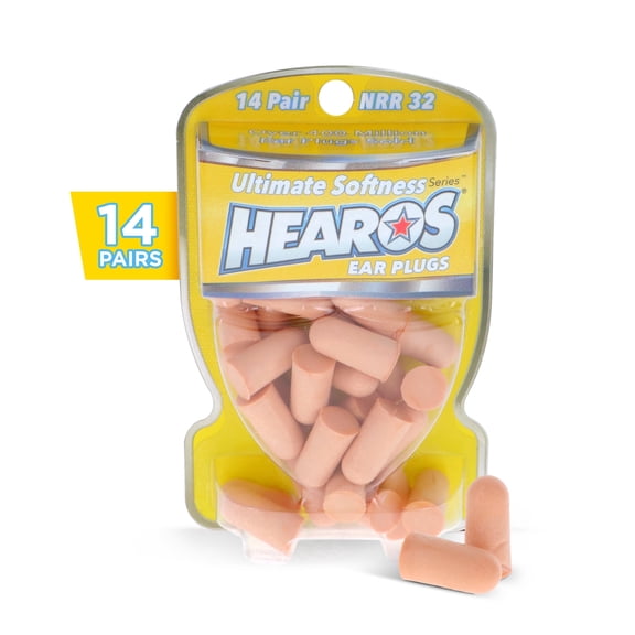 HEAROS Ultimate Softness Ear Plugs, Soft Foam Sleep Ear Plugs for Noise Reduction, NRR 32, 14 pairs
