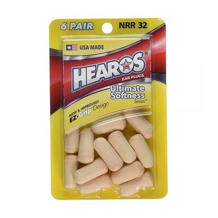 Hearos Ultimate Softness Series Ear Plugs, High Protection, 6 Pairs, 3 Pack
