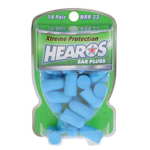 HEAROS Extreme Protection Ear Plugs, NRR 33 Foam Ear Plugs for Noise Reduction, Blue, 14 pairs