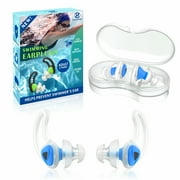 Hearprotek 2 Pairs Swimmer Ear Plugs for Adult, Upgraded Custom-fit Swimming Earplugs for Swimmers Water Pool Shower Bathing and Other Water Sports