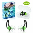 thumbnail image 1 of 2 Pairs Swimmer Ear Plugs for Adults, Upgraded Custom-Fit Swimming Earplugs for Swimmers Water Pool Shower Bathing and Other Water Sports(Green), 1 of 8