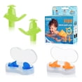 thumbnail image 1 of Swimming Earplugs , 3 Pairs, Silicone Comfortable Earbuds with Storage Case for Adults, Children Prevent Swimmer`s Ear(Blue/Green/Orange-S), 1 of 8