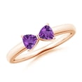 thumbnail image 1 of Heart 0.40 Ctw Amethyst Gemstone Art Deco 925 Sterling Silver Rose Plated Women Wedding Stacking Ring GIFT FOR HER, 1 of 5