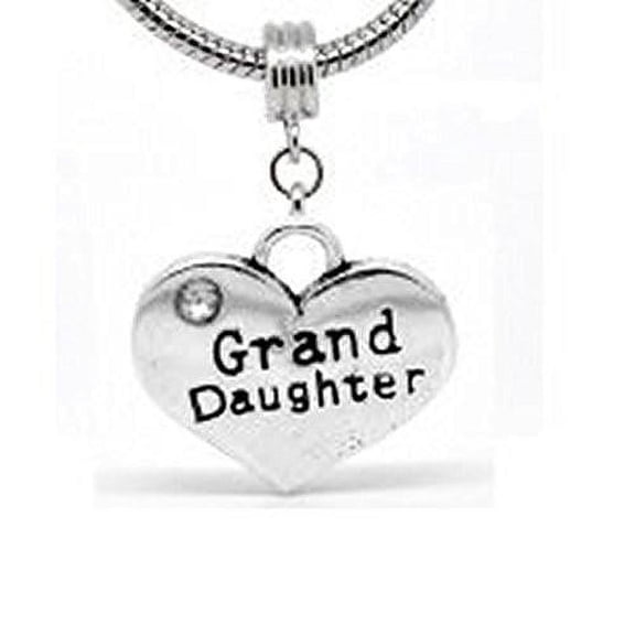 Heart 2 Sided w/ Crystal Stones Grand Daughter Charm
