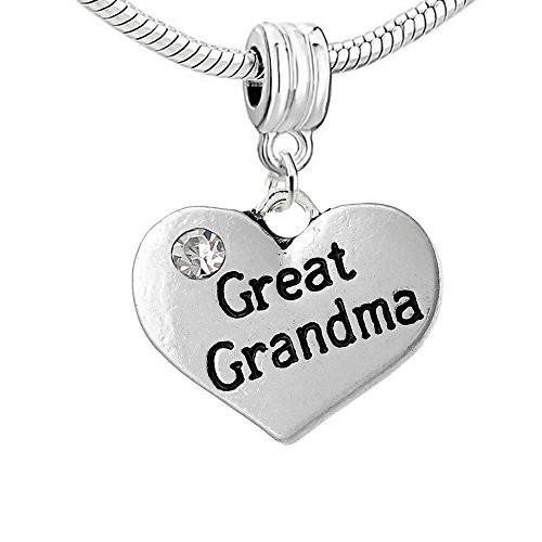 Heart 2 Sided w/  Crystal Stones Great Grandma Charm