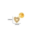 thumbnail image 1 of Heart 316L Surgical Stainless Steel Clear Cubic Zirconia 17 Gauge Internally Threaded Labrets Piercing Jewelry for Women Men Golden 8mm Pin: 1.2mm 1pc, 1 of 1