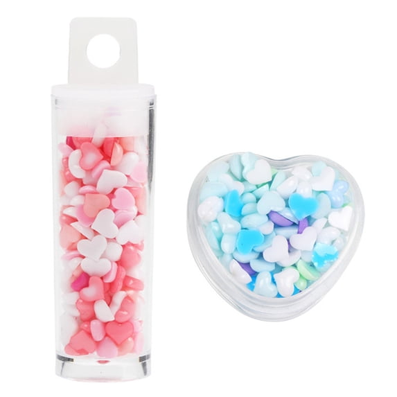 Heart 3D Nail Art Charms, Resin Light Change Nail Decals for Acrylic Nail Art Accessories, Heart Love Nail Charms Design for Women Nail Art Decorations DIY Craft Supplies