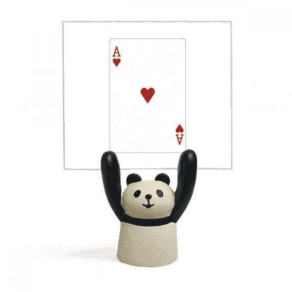 Heart A Playing Cards Pattern Memo Holder Cartoon Animal Panda Stand Decoration
