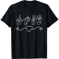 thumbnail image 1 of Heart ASL Sign Language Love Pattern American Sign Language T-Shirt, 1 of 4