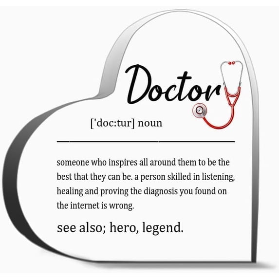 Heart Acrylic Plaque 4X4 Inch Appreciation Desktop Decor Doctor Someone Who Inspires All Around Them Tabletop Sign Desk Decor for Office Table Shelf Medical Professional Keepsake Gift