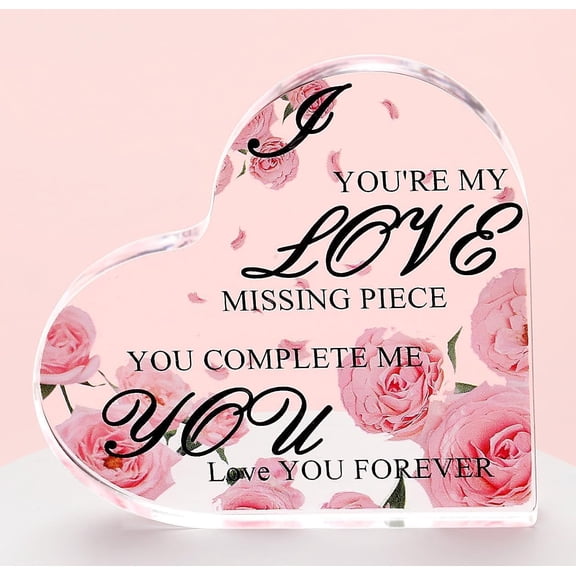 Heart Acrylic Plaque I Love You Gift for lover Acrylic Heart Decorative Sign Gift for love pursuer proposal gift love gift 4 x 4 Inch