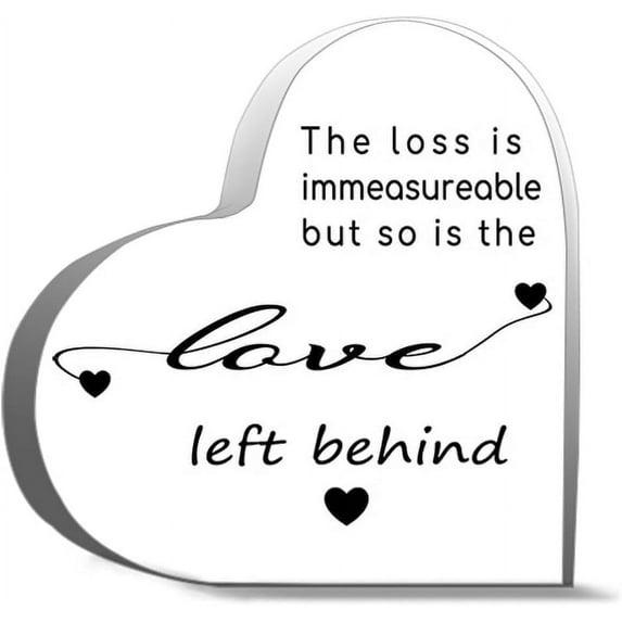 Heart Acrylic Plaque Sympathy Memorial Gifts For Loss Of Loved One Funeral Memorial Decor Sign Plaque Loss Of Father Desk Decor Acrylic Hearts Plaques 4x4 inch