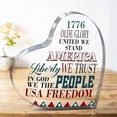 thumbnail image 1 of Heart Acrylic Sign 4X4 Inch Decorative Tabletop Acrylic Sign Heart Shape Acrylic Plaque Block Transparent Sign Patriotic Quote Lightweight For Home Bedroom Shelf Home Office Patriotic Keepsake, 1 of 4