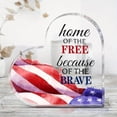thumbnail image 1 of Heart Acrylic Sign 4X4 Inch Heart Shape Acrylic Plaque Block Usa Flag Sign Home Of The Free Quote Patriotic Tabletop Display Decor For Home Bedroom Desk Living Room Office Holiday Celebration, 1 of 4