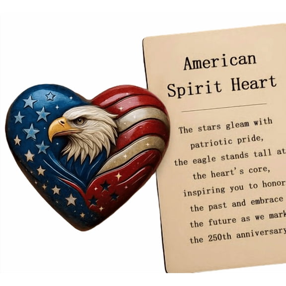 Heart of America – 250th Anniversary Patriotic Decoration with Eagle & Flag Motif – Symbolic Display Tribute for Home, Office or Gift – 1776–2026 Commemorative Piece