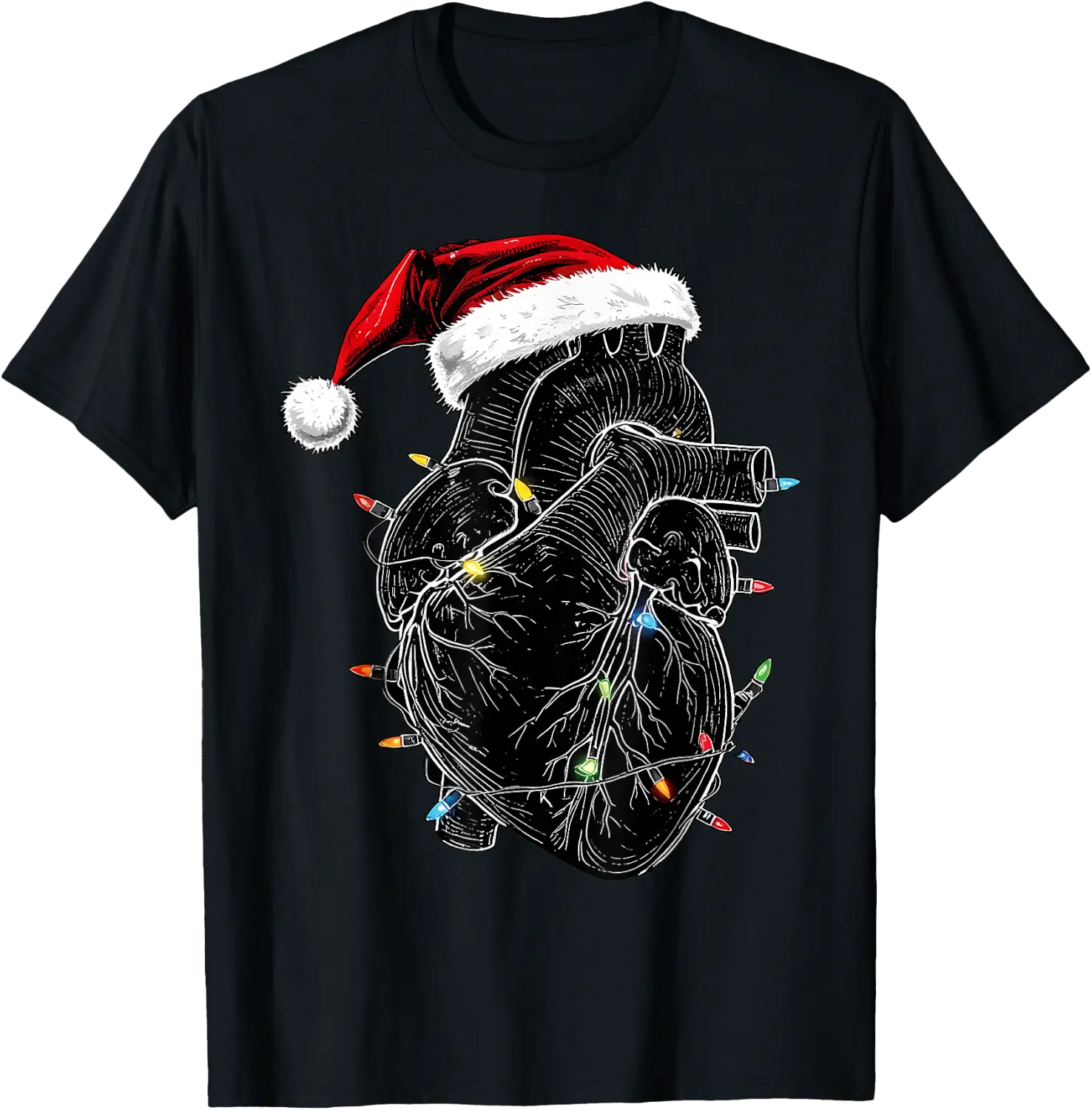 Heart Anatomy St Nick Christmas Light Cvicu Cath Lab T-Shirt - Walmart.com
