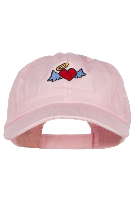 Heart Angel Embroidered Low Cap - Pink OSFM