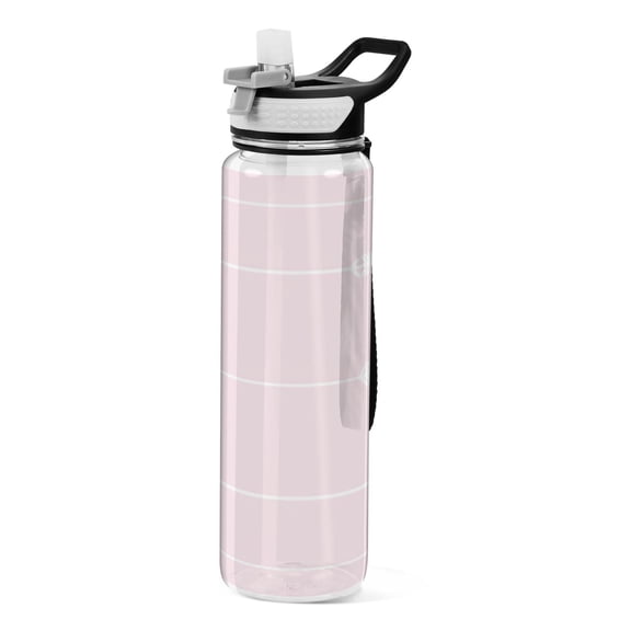 Heart Arrows Pink 1000ml Tritan Sport Bottle Straw LeakProof Food-Grade Portable Wide Handle
