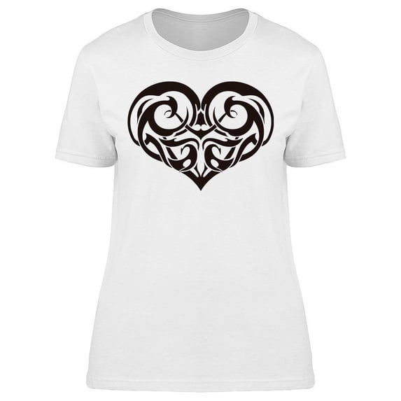 Heart Art Tattoo Symbol T-Shirt Women -Image by Shutterstock, Female Large