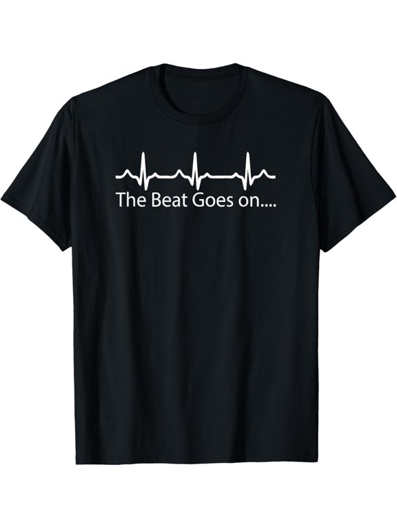 Heart Attack Survivor - The Heart Beat Goes On Heartbeat T-Shirt mens t shirt,black,women,funny,misfits,men,journey