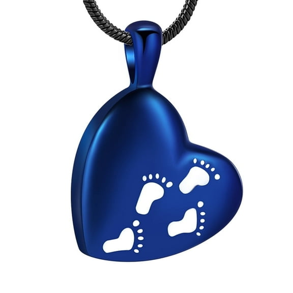 Heart Cremation Urn Pendant Urn Necklace-Always In My Heart-Feet Ashes Keepsake Urn Pendant Necklace Cremation Urns Memorial Jewelry