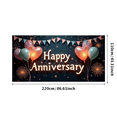 thumbnail image 1 of Heart Balloon Anniversary Banner Colorful Decoration Firework Design Celebration Banner for Wedding Anniversary Party Indoor Decoration, 1 of 8