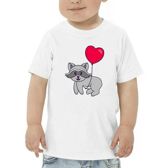 Heart Balloon Raccoon T-Shirt Toddler -Image by Shutterstock,  5 Toddler