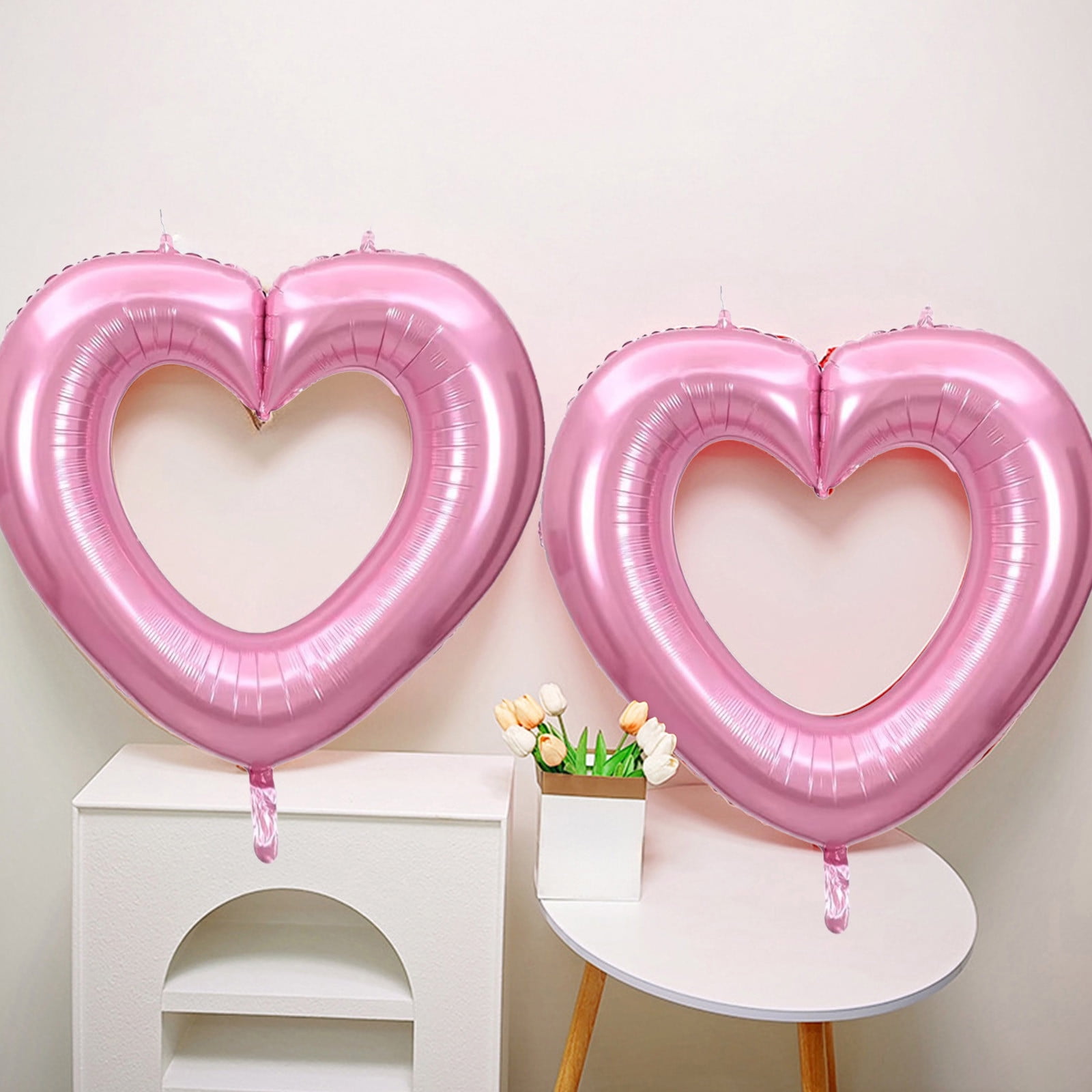 40 Pcs Heart Foil Balloons – Purple, Red, White For Valentine’s Day, Birthdays, Wedding Decorations