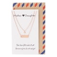 thumbnail image 1 of Heart Bar Pendants Mother Daughter Necklace Set, Best Mom's Gift, Mama Jewelry with Greeting Card, Rose Gold Tone, 1 of 5