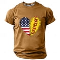 thumbnail image 1 of Heart Baseball T Shirts for Men Funny Baseball American USA Flag Graphic Casual Baseball Lover Gifts, 1 of 2