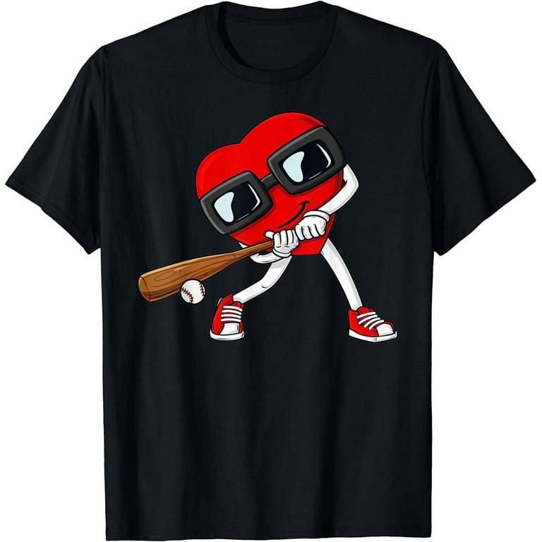 Funny Dabbing Baseball Heart Valentine's Day Baseball Lover T-Shirt Funny Dabbing Baseball Heart Valentine's Day Baseball Lover T-Shirt