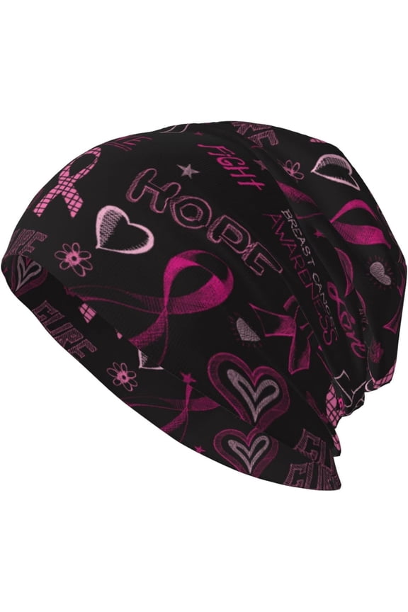 Heart Beanie Chemo Hat Cancer Headwear Knitted Hats Baggy Slouchy Scarf Nightcap for Adults Women Men