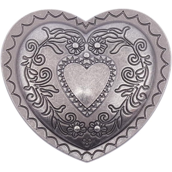 Heart Belt Buckle Retro Rose Flower Western Vintage Cowboy Metal Alloy Style Belt Fastener Accessory Fit 1-1/2"(39mm) Belt Strap for Men Women Cowgirl Silver diy