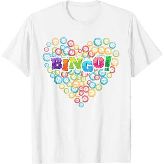 Heart Bingo Player Gambling Lottery Bingo Caller Gift Bingo T-Shirt