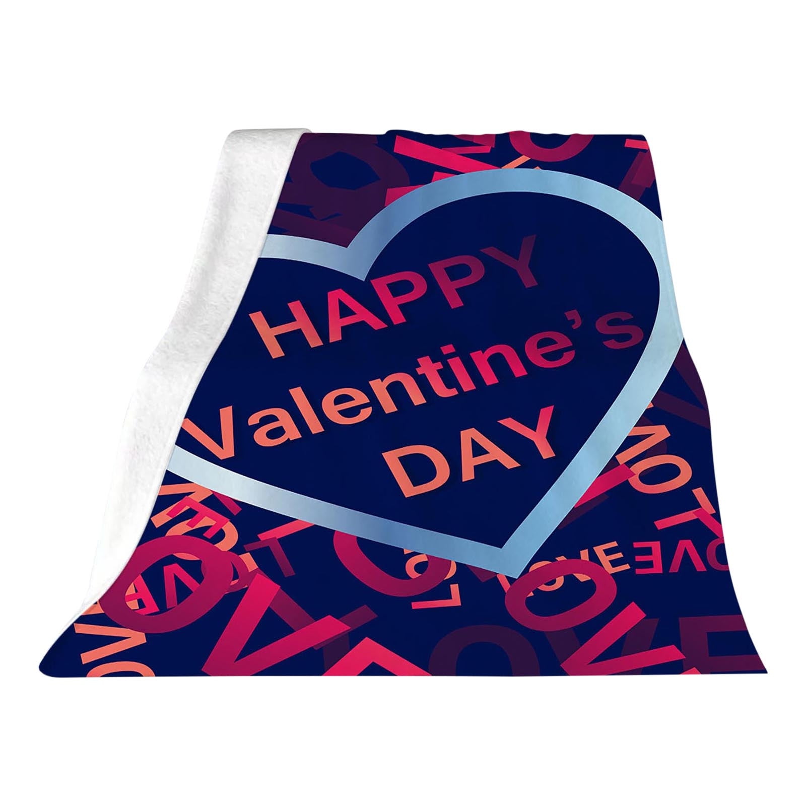 Heart Blanket For Girlfriend, Valentine's Day Love Flannel Blanket